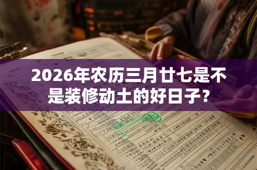 2026年农历三月廿七是不是装修动土的好日子？