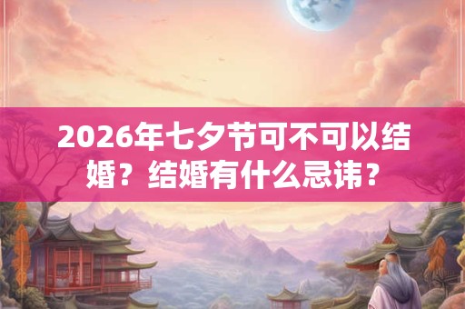 2026年七夕节可不可以结婚？结婚有什么忌讳？