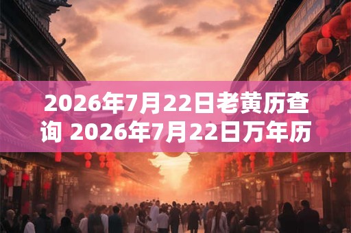 2026年7月22日老黄历查询 2026年7月22日万年历黄道吉日