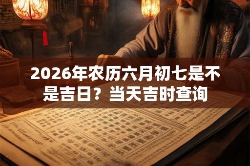 2026年农历六月初七是不是吉日？当天吉时查询