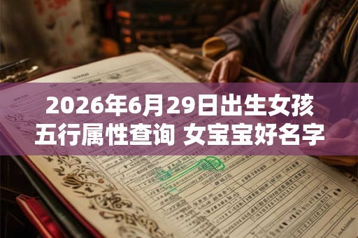 2026年6月29日出生女孩五行属性查询 女宝宝好名字合集
