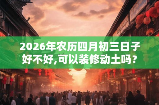 2026年农历四月初三日子好不好,可以装修动土吗？