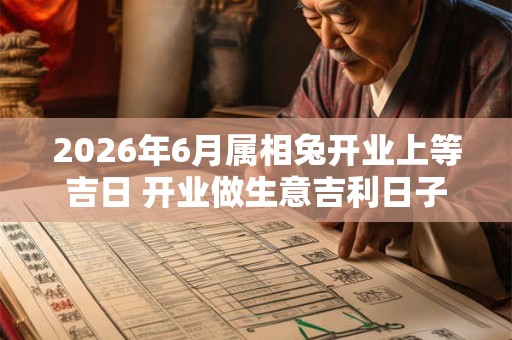 2026年6月属相兔开业上等吉日 开业做生意吉利日子 2026年6月属相兔开业上等吉日 开业做生意吉利日子