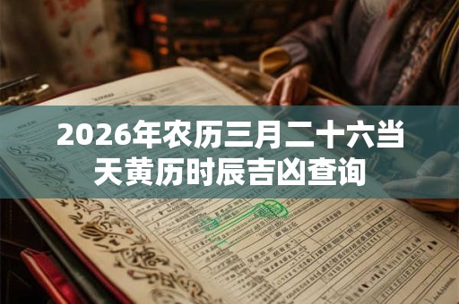 2026年农历三月二十六当天黄历时辰吉凶查询
