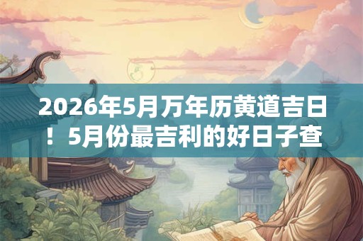 2026年5月万年历黄道吉日！5月份最吉利的好日子查询