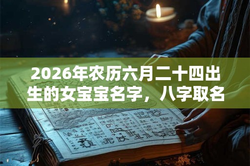 2026年农历六月二十四出生的女宝宝名字，八字取名