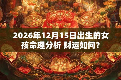 2026年12月15日出生的女孩命理分析 财运如何? 2026年12月15日出生的女孩命理分析 财运如何?