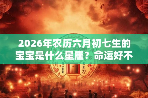 2026年农历六月初七生的宝宝是什么星座？命运好不好？