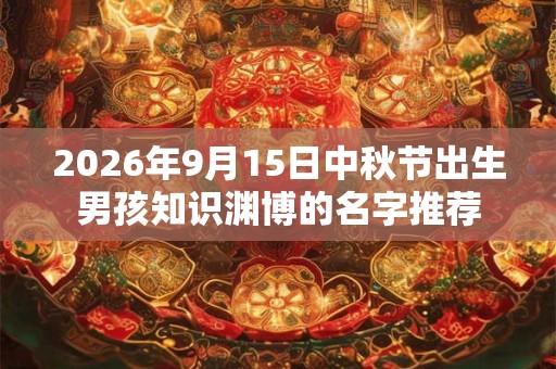 2026年9月15日中秋节出生男孩知识渊博的名字推荐 2026年9月15日中秋节出生男孩知识渊博的名字推荐