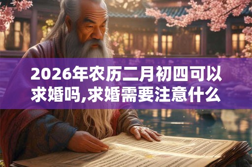 2026年农历二月初四可以求婚吗,求婚需要注意什么？