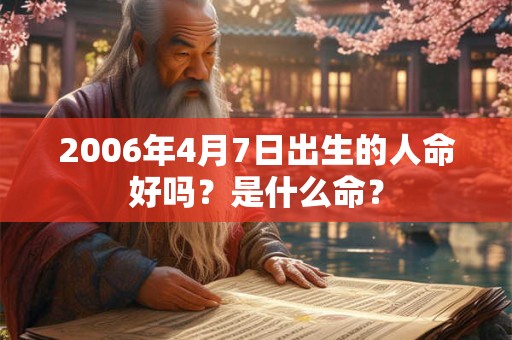 2006年4月7日出生的人命好吗？是什么命？