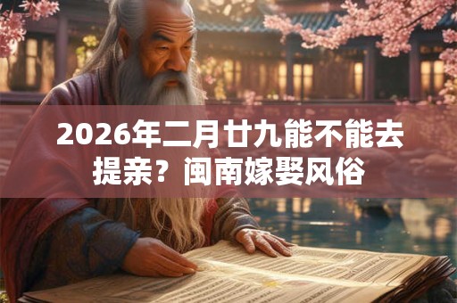 2026年二月廿九能不能去提亲?闽南嫁娶风俗 2026年二月廿九能不能去提亲?闽南嫁娶风俗