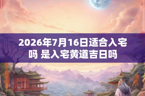 2026年7月16日适合入宅吗 是入宅黄道吉日吗