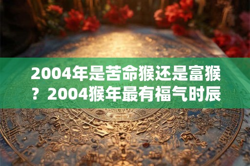 2004年是苦命猴还是富猴？2004猴年最有福气时辰出生