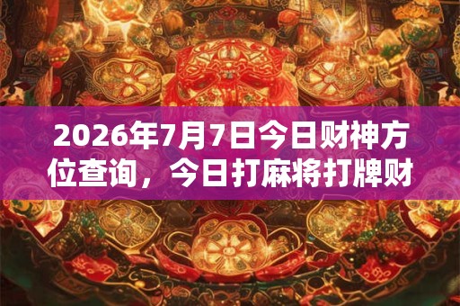2026年7月7日今日财神方位查询,今日打麻将打牌财神方位! 2026年7月7日今日财神方位查询,今日打麻将打牌财神方位!