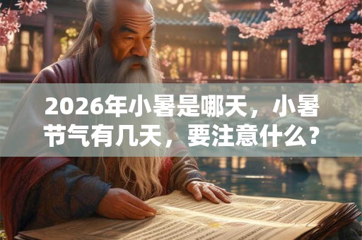 2026年小暑是哪天，小暑节气有几天，要注意什么？