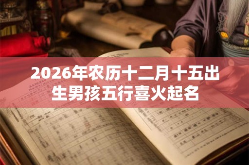 2026年农历十二月十五出生男孩五行喜火起名