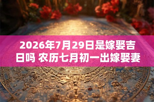 2026年7月29日是嫁娶吉日吗 农历七月初一出嫁娶妻如何 2026年7月29日是嫁娶吉日吗 农历七月初一出嫁娶妻如何