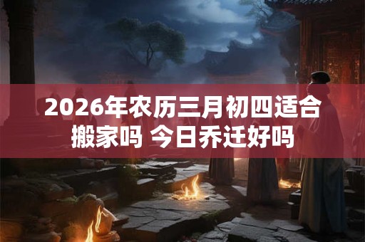 2026年农历三月初四适合搬家吗 今日乔迁好吗