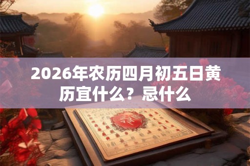 2026年农历四月初五日黄历宜什么？忌什么