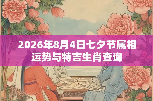 2026年8月4日七夕节属相运势与特吉生肖查询