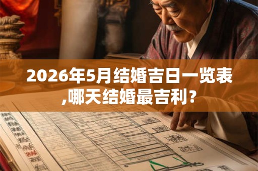 2026年5月结婚吉日一览表,哪天结婚最吉利？
