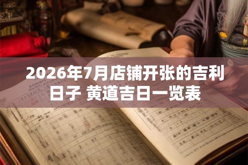2026年7月店铺开张的吉利日子 黄道吉日一览表 2026年7月店铺开张的吉利日子 黄道吉日一览表