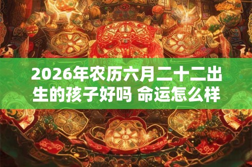 2026年农历六月二十二出生的孩子好吗 命运怎么样 2026年农历六月二十二出生的孩子好吗 命运怎么样