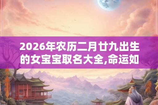 2026年农历二月廿九出生的女宝宝取名大全,命运如何 2026年农历二月廿九出生的女宝宝取名大全,命运如何