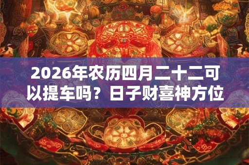 2026年农历四月二十二可以提车吗？日子财喜神方位？