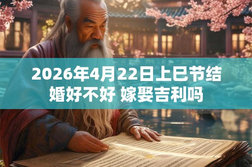 2026年4月22日上巳节结婚好不好 嫁娶吉利吗