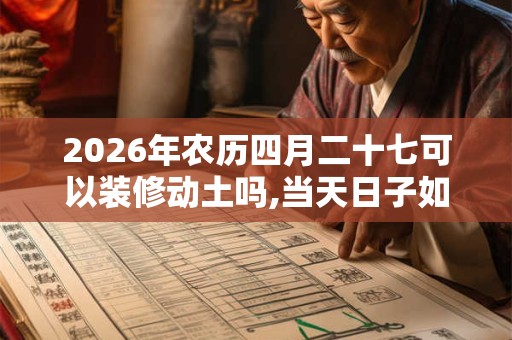 2026年农历四月二十七可以装修动土吗,当天日子如何？