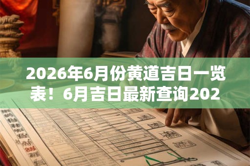 2026年6月份黄道吉日一览表！6月吉日最新查询2026