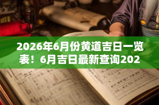 2026年6月份黄道吉日一览表!6月吉日最新查询2026 2026年6月份黄道吉日一览表!6月吉日最新查询2026