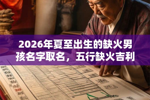 2026年夏至出生的缺火男孩名字取名，五行缺火吉利名字