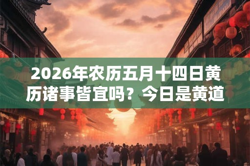 2026年农历五月十四日黄历诸事皆宜吗?今日是黄道吉日吗 2026年农历五月十四日黄历诸事皆宜吗?今日是黄道吉日吗