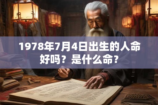 1978年7月4日出生的人命好吗？是什么命？