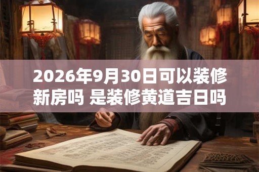 2026年9月30日可以装修新房吗 是装修黄道吉日吗
