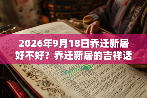 2026年9月18日乔迁新居好不好?乔迁新居的吉祥话 2026年9月18日乔迁新居好不好?乔迁新居的吉祥话