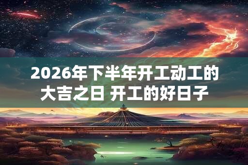 2026年下半年开工动工的大吉之日 开工的好日子