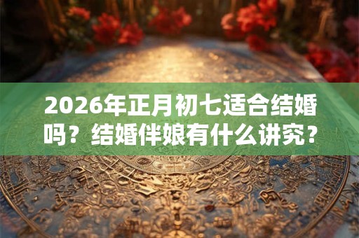 2026年正月初七适合结婚吗？结婚伴娘有什么讲究？