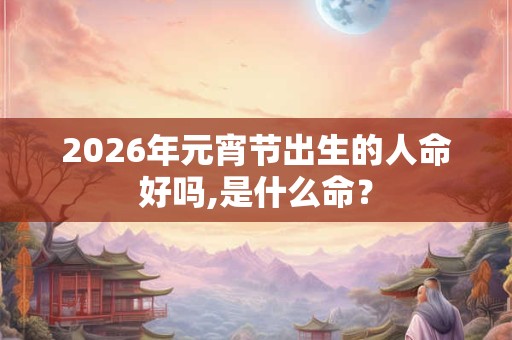 2026年元宵节出生的人命好吗,是什么命? 2026年元宵节出生的人命好吗,是什么命?