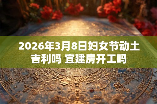 2026年3月8日妇女节动土吉利吗 宜建房开工吗
