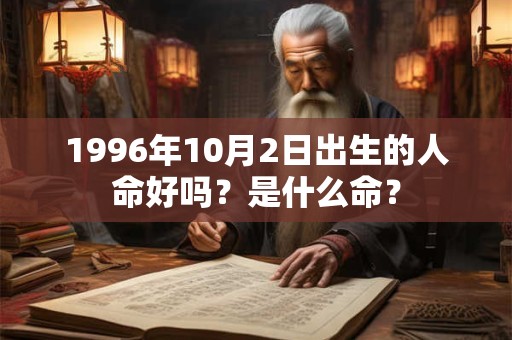 1996年10月2日出生的人命好吗？是什么命？