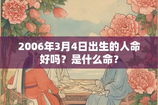 2006年3月4日出生的人命好吗?是什么命? 2006年3月4日出生的人命好吗?是什么命?