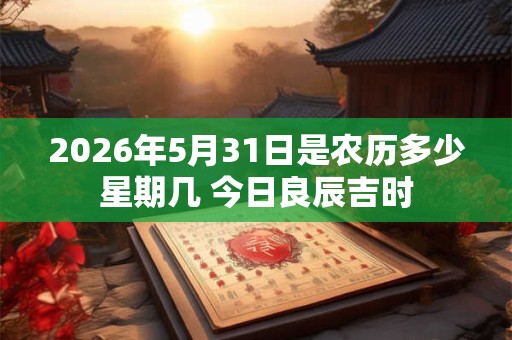 2026年5月31日是农历多少星期几 今日良辰吉时 2026年5月31日是农历多少星期几 今日良辰吉时
