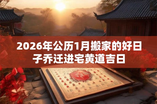 2026年公历1月搬家的好日子乔迁进宅黄道吉日 2026年公历1月搬家的好日子乔迁进宅黄道吉日