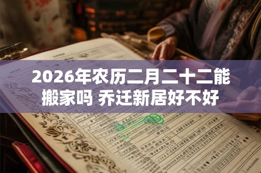 2026年农历二月二十二能搬家吗 乔迁新居好不好