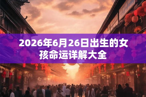 2026年6月26日出生的女孩命运详解大全