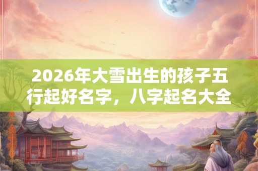 2026年大雪出生的孩子五行起好名字，八字起名大全